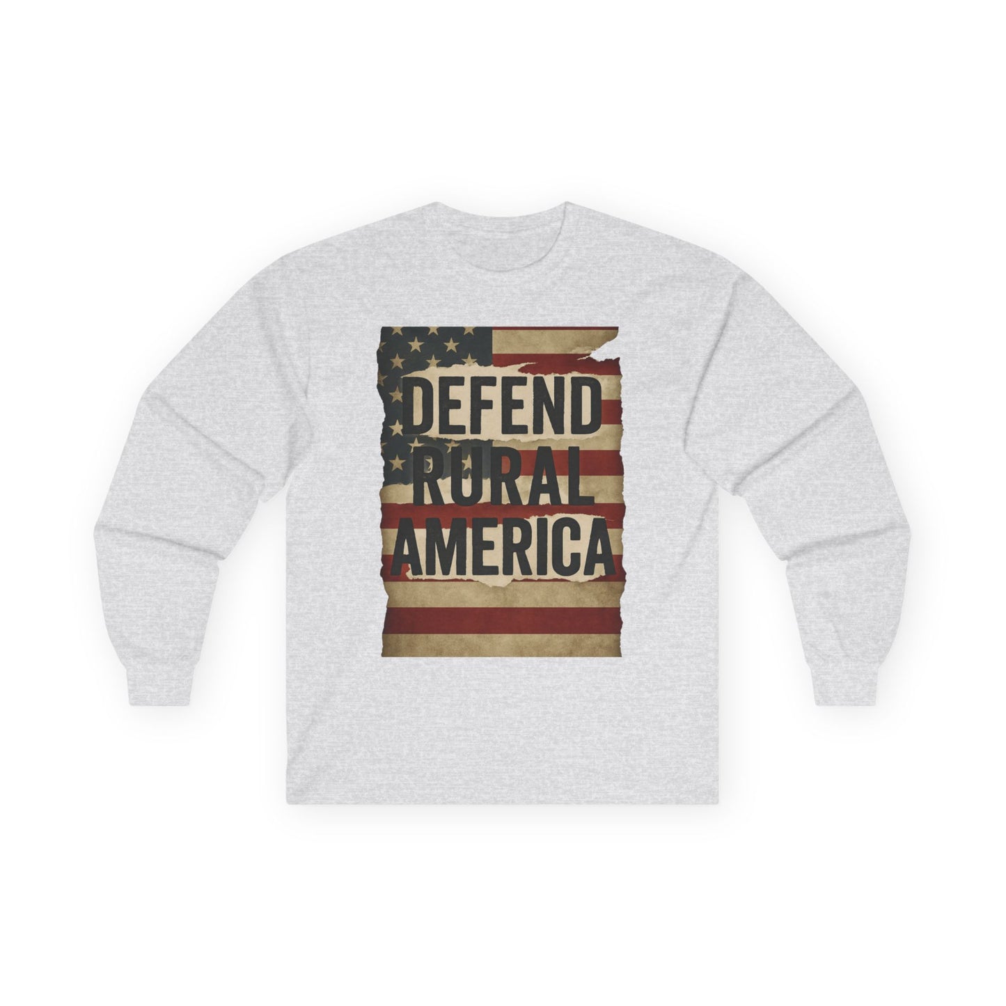 Unisex Long Sleeve Tee - Defend Rural America Patriotic Western Aesthetic
