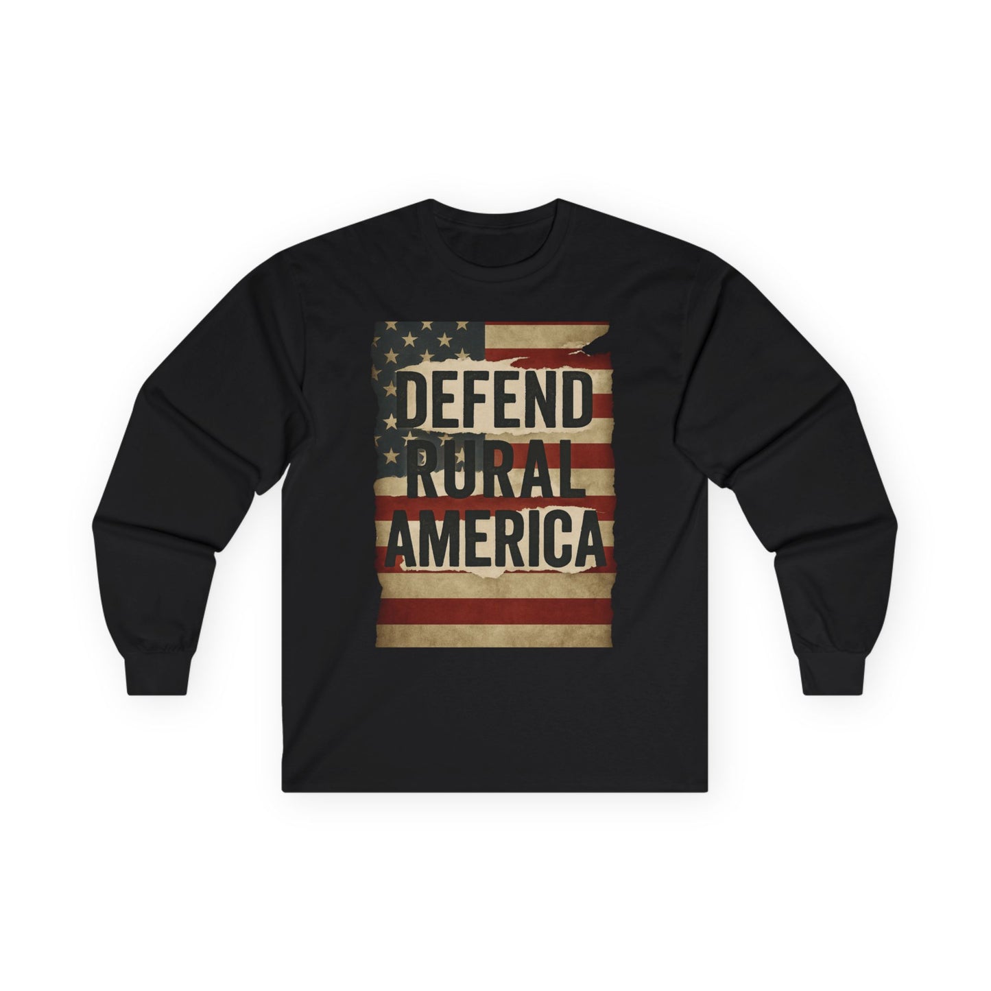 Unisex Long Sleeve Tee - Defend Rural America Patriotic Western Aesthetic