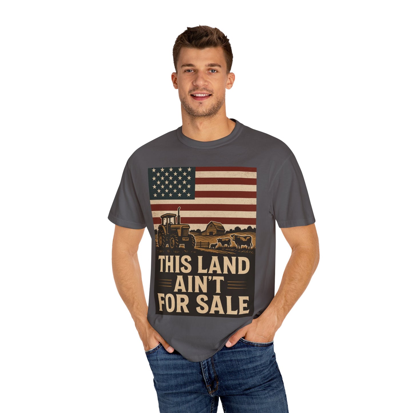 Patriotic Farm Life T-Shirt | This Land Ain't For Sale | Guard The Homestead